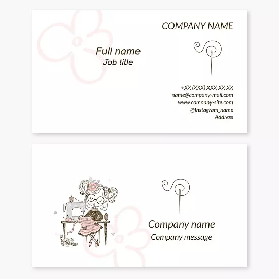 Business card template Sewing studio