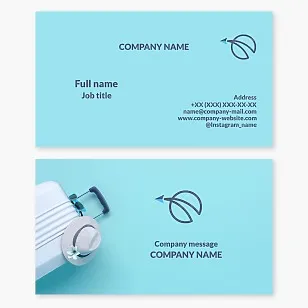 Business card template. Travel company. Letter O.