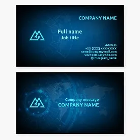 Business card template. Microelectronics. Letter M.