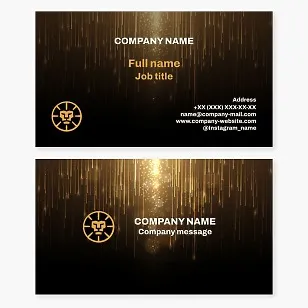 Business card template. Lion. Abstract. Symbol of strength, royalty, courage, nobility, valor, leadership, and majesty.