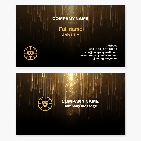 Business card template. Lion. Abstract. Symbol of strength, royalty, courage, nobility, valor, leadership, and majesty.
