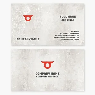 Business card template. Cattle meat supply. Letter O.