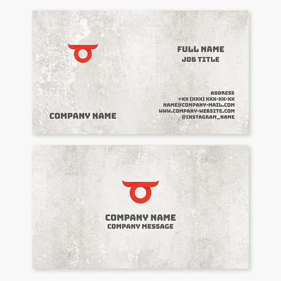 Business card template. Cattle meat supply. Letter O.