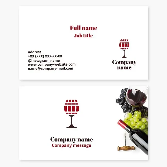 Wine business card template