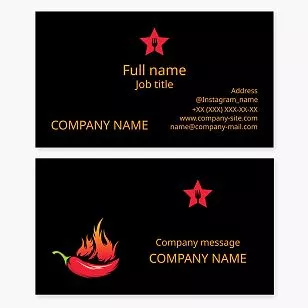 Star Restaurant Logo Hot Chilli Business Card Template