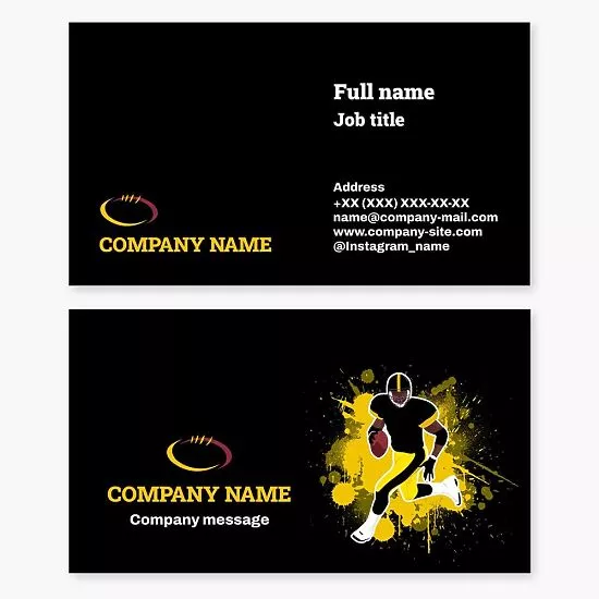 Football Themed Business Card Template