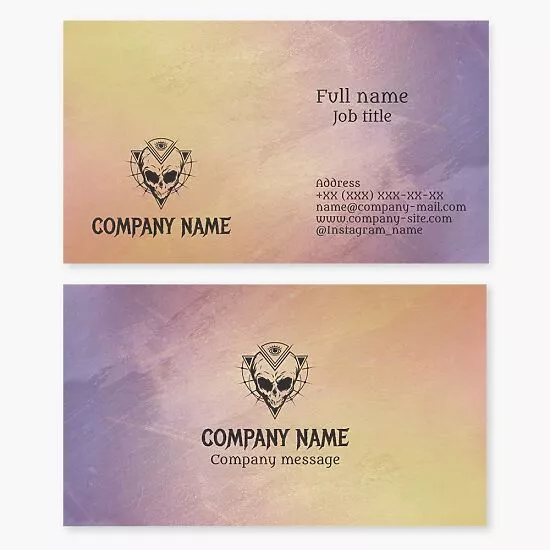 Skull Alien All-seeing Eye Logo Business Card Template