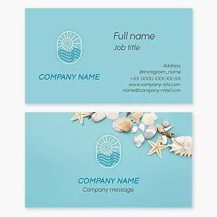 Beach Theme: Starfish & Seashells Business Card Template