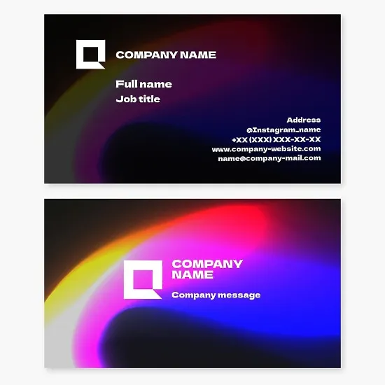 Abstract business card template. Square, room. Visual art. Picture gallery.