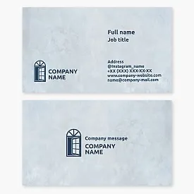Business card template for window installation and repair.