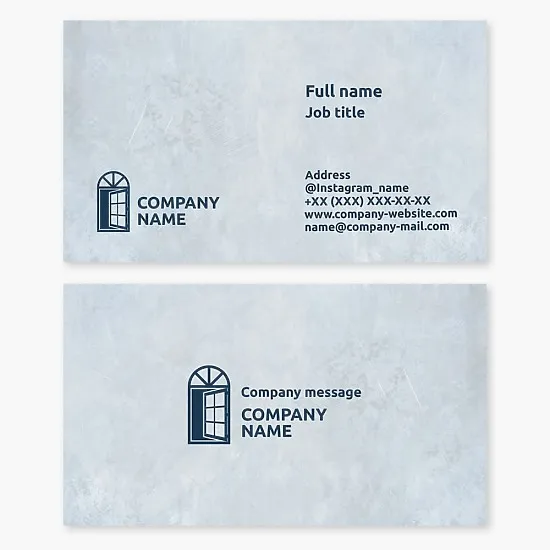 Business card template for window installation and repair.