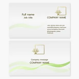 Business card template. Landscaping of courtyards and streets. Tree, bush, square.