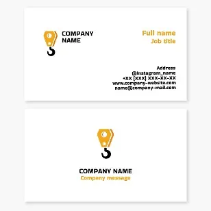 Business card template for capital construction. Crane services.