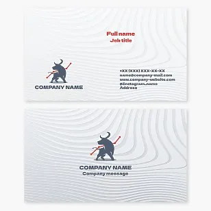 Business card template. Commodity and financial exchange. Broker. Wholesale market. Bull. Price dynamics chart.