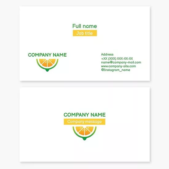 Citrus Fruit Logo Business Card Template