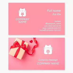 Gift Box | Love | Pink Business Card Template