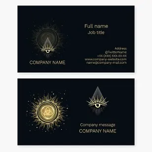 All Seeing Eye logo business card template. Otherworld, witchcraft.