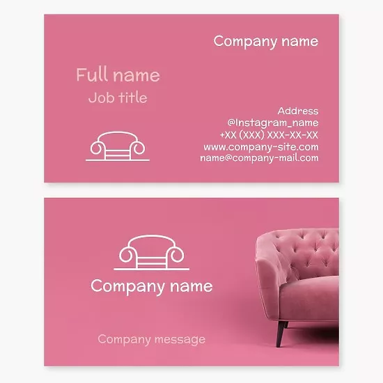 Business card template Upholstered furniture