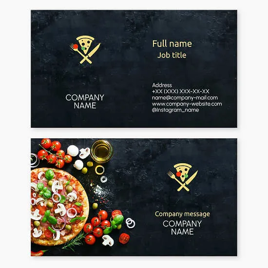 Business card template. Pizzeria.