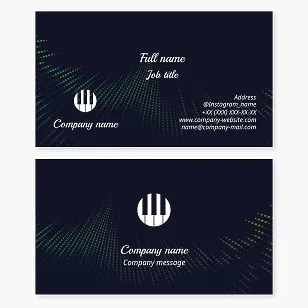 Business card template for piano, music