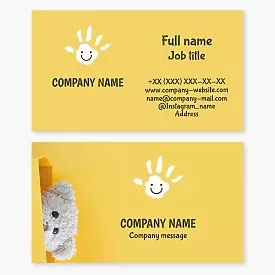 Business card template Children's courses, development, games, palm