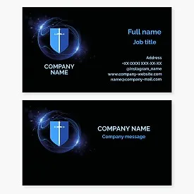 Business Card Template "Security, Shield and Sword, Guard"