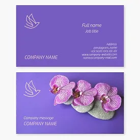 Health and Wellness Business Card Template. Spa salon. Bird. Pigeon.