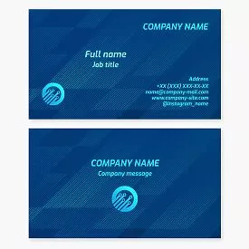 Business card template. Electronic devices and components, gadgets, and electronic circuit boards. Letter O.