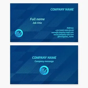 Business card template. Electronic devices and components, gadgets, and electronic circuit boards. Letter O.
