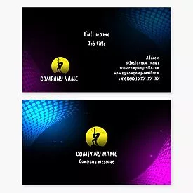 Electric Guitarist Logo Music Business Card Template