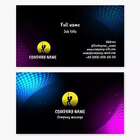 Electric Guitarist Logo Music Business Card Template