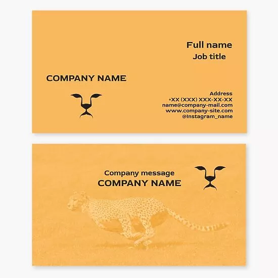 Cheetah Business Card Template