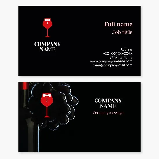 Business card template Restaurant, wine