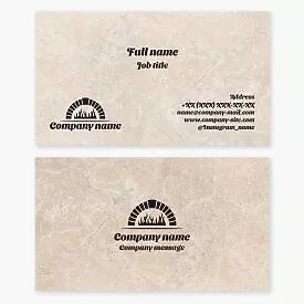 Brick Fireplace Oven Logo Business Card Template