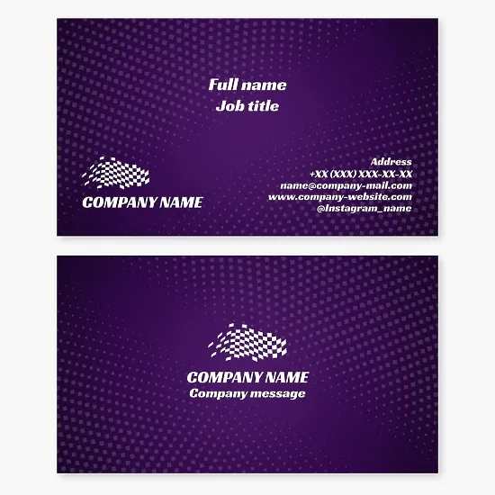 Business card template. Street racing. Drag racing. Street challenge. Racing car and motorcycle accessories store.