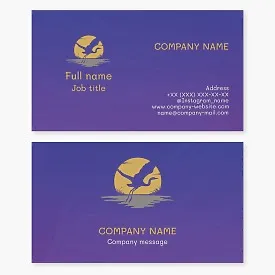 Business card template Crane. Poetry