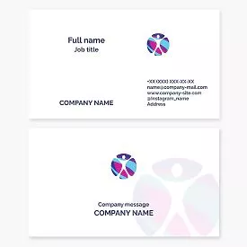 Business card template. Yoga, coach, leaf growth, psychological support.