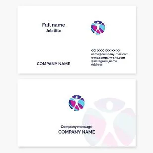 Business card template. Yoga, coach, leaf growth, psychological support.