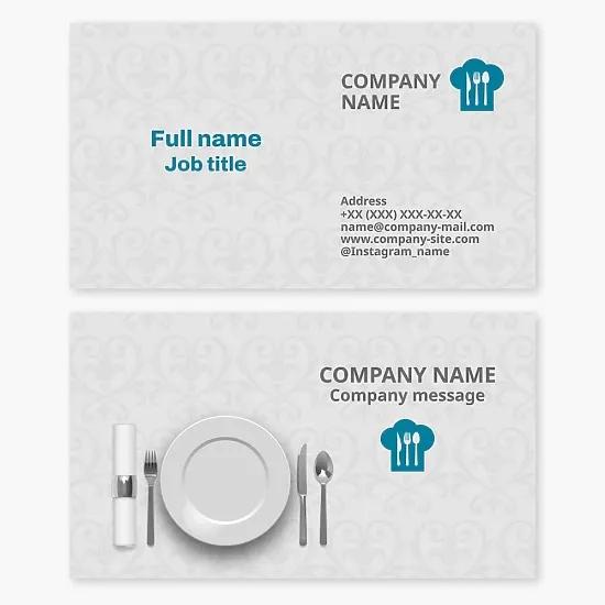 Business card template. Restaurant.
