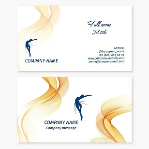 Business card template. Ballet, rhythmic gymnastics, modern dance studio.