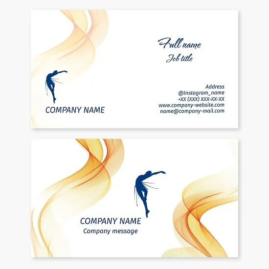 Business card template. Ballet, rhythmic gymnastics, modern dance studio.