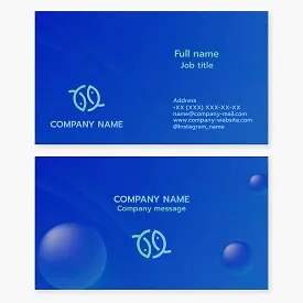 Business card template. Fish.
