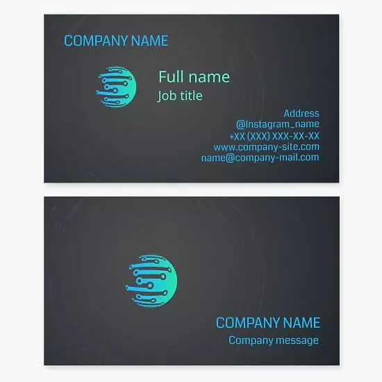 Circuit Board Globe | Technology Business Card Template