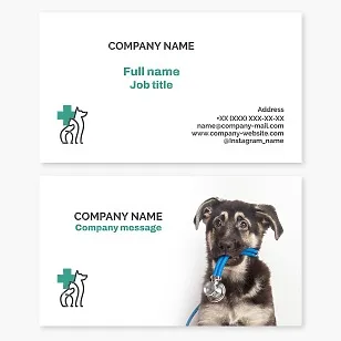 Business card template. Veterinary services.