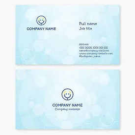 Medical business card template. Pediatric doctor. Smiling stethoscope. Letter O.
