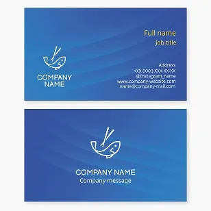 Business card template Japanese fish restaurant