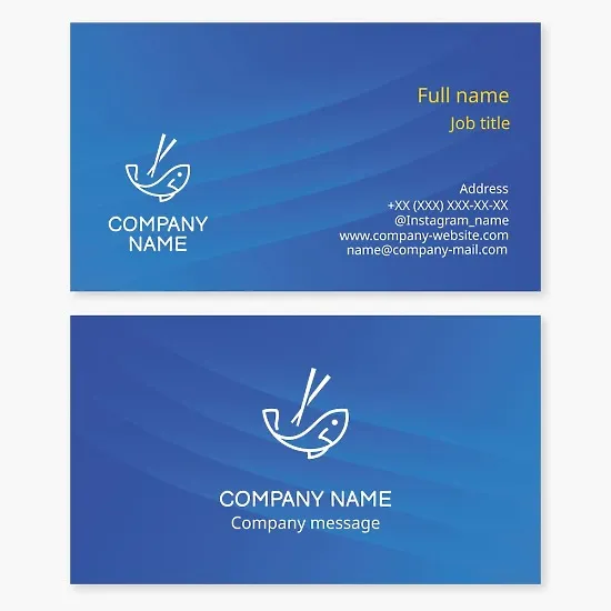 Business card template Japanese fish restaurant
