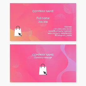 Business card template. Online store.
