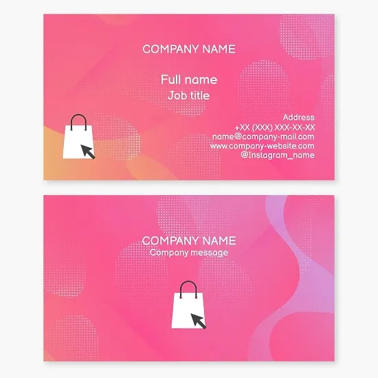 Business card template. Online store.