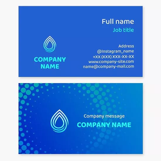 Abstract Water Drop Business Card Template